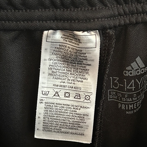 Adidas Kids Black Joggers with White Stripes - Picture 9 of 10